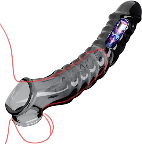 Pénile Ingrandimento Set Ingrandito dal Péne Manica del Péne Dǐldò Trasparente Riutilizzabile Vǐbraộré Péne