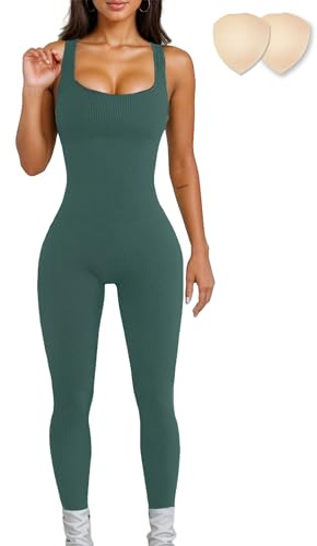 Merlvida Mono Deportivo Mujer sin Costuras Jumpsuit Sexy Mono Ajustado Elástico Body Overol Monos de Una Sola Pieza Ropa Deportiva Gimnasio Fitness Yoga