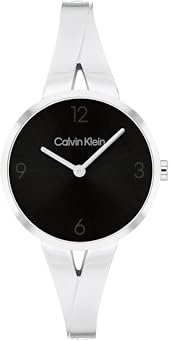 Calvin Klein Orologio Analogico al Quarzo da Donna Collezione JOYFUL con Bracciale Rigido in Acciaio Inossidabile Argentato - 25100026