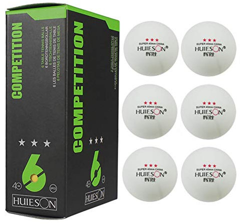 Generic 3-Sterne-Tischtennisbälle - 6 Stück, 40 mm, Weiß, für Anfänger und Profis