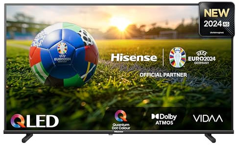 Hisense TV 40 QLED FHD 40E53NQT, Smart TV VIDAA U6, HDR10, Game Mode, Dolby Atmos, Works with Alexa, Tuner DVB-T2/S2 HEVC 10, lativù