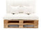 Diverpuff Set Cojines Palets. Incluye Asiento 120x80 + Respaldo 120x60 + Cojines Decorativos 35x35. Cojines para Palets Europeos de Interior y Exterior (Crudo, Set Completo)