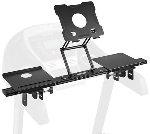 INMAKER Löpband, skrivbordsfäste, universellt skrivbord för löpband, justerbar höjdbredd, aluminiumlöpband, laptophållare svart