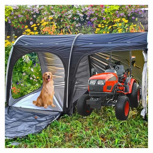 YSMSMZJK Garage Moto per Esterno Grande 2 in 1 Tenda Moto per Mobili da Giardino,Biciclette,Moto Tettoie per Esterno Tenda da Moto