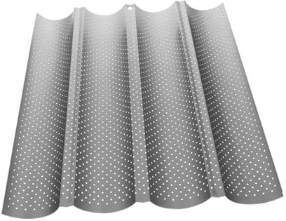 GLEAVI Teglia per Baguette Antigelo Scanature Vassoio da Forno Antiaderente per Pane Francese Stampo per Accessori Cucina