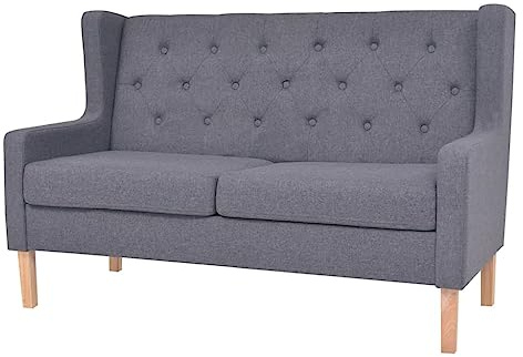 Emmtore Sofa 2-Sitzer Stoff Stoffsofa Polstersofa Loungesofa Couch Polstermöbel Wohnzimmersofa Designsofa Stoff Holzgestell Grau