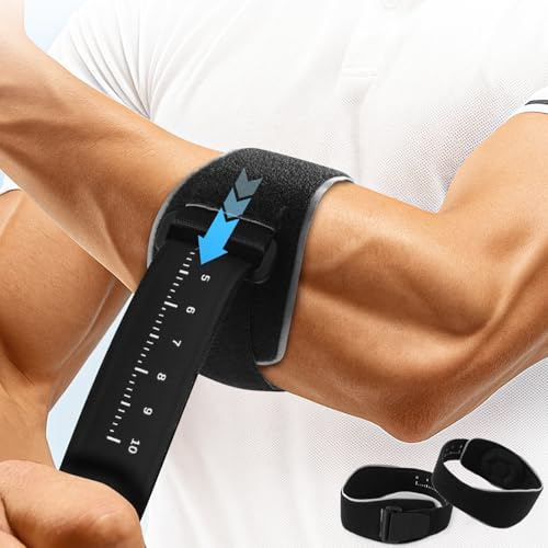 Lureon 2 pièces Coudières Epicondylite - Coudière Tendinite Ajustable pour Homme et Femme, pour Tennis Elbow et Golf Elbow, Double Usage Gauche/Droite pour Sport & Musculation