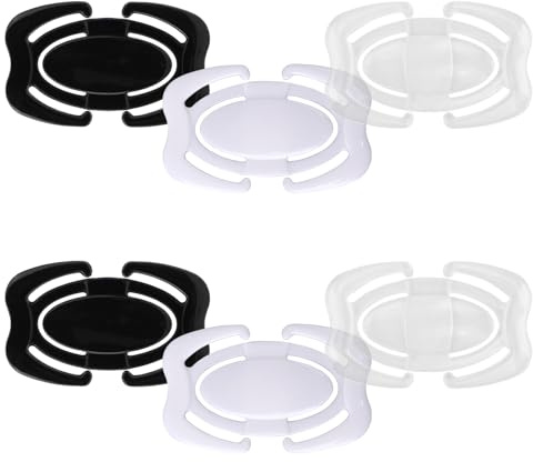 Mikovivi 6pcs Bra Strap Clips, Anti-Slip Bra Strap Holders & Converters to Make Racerback for Concealing Straps (Black, Cream, Clear)