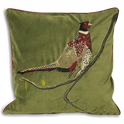 Paoletti H/Velvet 45X45 C/C Pheasant GREE, Grün, 45x45cm