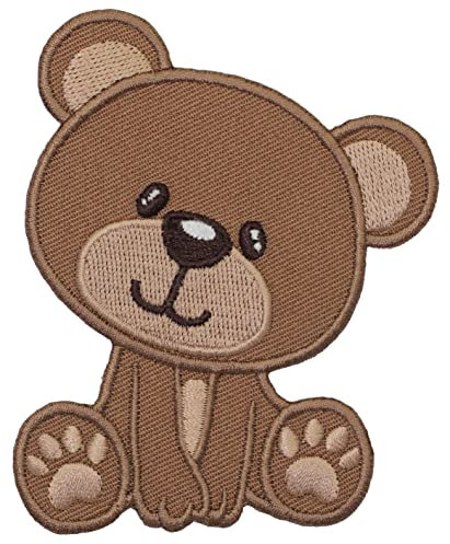 PatchMommy Bär Teddybär Patch Aufnäher Applikation zum Aufbügeln Bügelbild - für Kleidung Jeans Jacken Kinder Baby