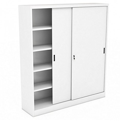 Icam Armadio in Metallo ad Ante scorrevoli 180x45x200 Grigio