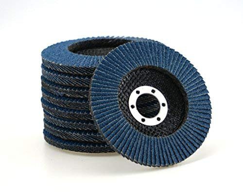 Lot de 10 disques à lamelles 125 mm, grain 80, pour meuleuse d'angle, meuleuse à lamelles, outil de dérouillage, qualité professionnelle