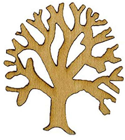 Aurora Store 50 Pezzi Pendente Ciondolo Albero della Vita in Legno 3x3cm Applicazione Legnetti Decorativi Charms per bomboniere, Sacchetti, segnaposto Forme Miniatura