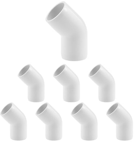 SDTC Tech 8 Stück 2,5 cm 45 Grad Winkel PVC Fitting Möbel Grade Rohrverbinder für DIY PVC Regal Garten Stützstruktur Lagerung Rahmen