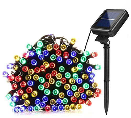 Lamker 20 m 200 LED solcellslampor, utomhus, vattentät, 8 lägen, flerfärgat ljus, ljusslinga, dekoration för trädgård, terrass, balkong, fönster, staket, julgran, bröllop