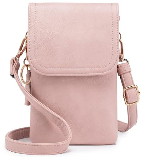 Roulens kleine Handy Umhängetasche Damen, Handytasche mit Geldbörse zum Umhängen, PU Leder Tasche damen für Frauen Designer, verstellbarer Riemen und Schlüsselanhänger