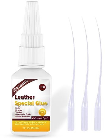Viomis 30g Leather Glue, Special Fabric Adhesive for Leather craft, Shoe Repair, Furniture Upholstery, DIY | Strong Bonding Permanent Clear Washable for Genuine Leather Clothing Bags Seats Sofa and PU