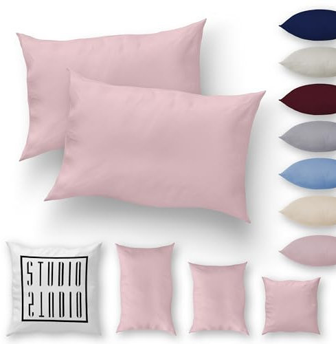 STUDIO Basic Kissenbezug 2er Pack 40x60, 100% gekämmte Baumwolle, Markenqualität, Schlafzimmer Kissenhülle 40x60cm, Doppelpack - Puder