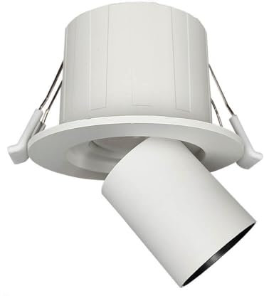 IWIIK Lampada da soffitto a LED orientabile e regolabile bianca, grande luminosità, colore della luce selezionabile 3000K-4200K-6500K, UGR<19, faretto moderno bianco da incasso per interni (6 W base
