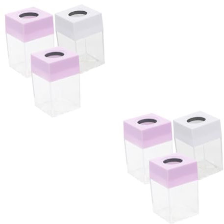 SEWACC 6 Stück Büroklammern Aufbewahrungseimer Büroklammernhalter Für Schreibtisch Klammernhalter Büroklammernhalter Büro Reißzweckenhalter Quadratischer Klammernhalter