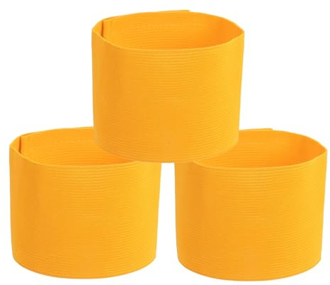 PATIKIL Fascia Capitano Calcio, 3Pz Fascia Braccio Capitano Calcio Fascia Braccio Capitano Elastica Fascia Braccio Sport per Capitani per Gioventù Squadra Calcio Allenamento Oro