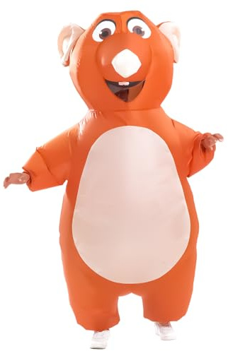 Yeffute Inflatable Mouse Costume for Adult Blow up Mouse Costume Funny Halloween Party Cosplay Costume Suit (Brown)