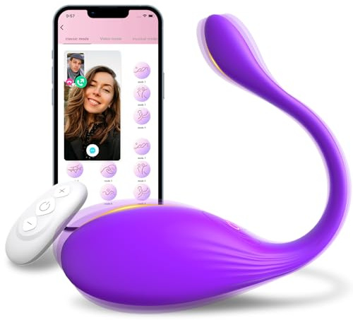 Vibromasseurs Feminin Puissant Sex Toys, Oeuf Vibrant Femme à Distance 10 modes de Vibration, Vibro Telecommande avec App Sextoyse Femme Clitoridienne Gode Vibro-masseur pour Couple (Purple)