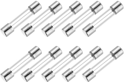 sourcing map Fusibile ritardato in vetro, 15 A, 250 V, 5 x 20 mm, omologato UL, fusibile ad azione lenta per elettrodomestici (confezione da 15)
