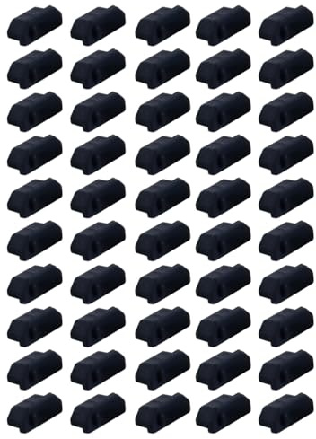 Durlo 50 protectores de puerto HDMI, tapa de silicona antipolvo y humedad para TV, ordenador, digital, impresora (negro)