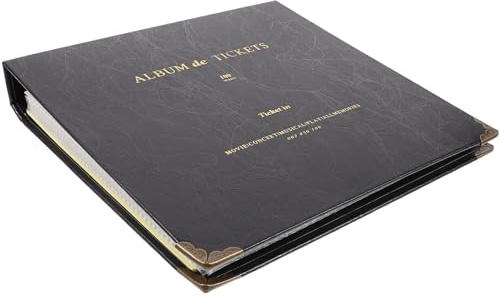 DRESSOOS Álbum de Billetes Negro para Entradas de Conciertos y Cine Libro de Almacenamiento de Boletos Sueltos Organizador Resistente para Coleccionistas Adecuado para Recuerdos y