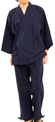 Edoten Samue Japanese Traditional Kimono Pajamas Navy M