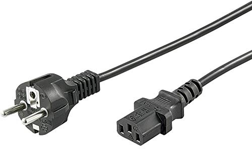Goobay 96036 IEC-kabel 3 m/C13 IEC-uttag & strömkontakt skyddskontakt/universell monitor strömkabel/C13 strömkabel/svart/3 m