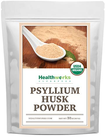 Healthworks Superfoods Organic Psyllium Husk Powder - 32 Oz / 2 Lbs - Raw - Certified Organic - Finely Ground Powder from India - Keto, Vegan & Non-GMO - Fiber Support