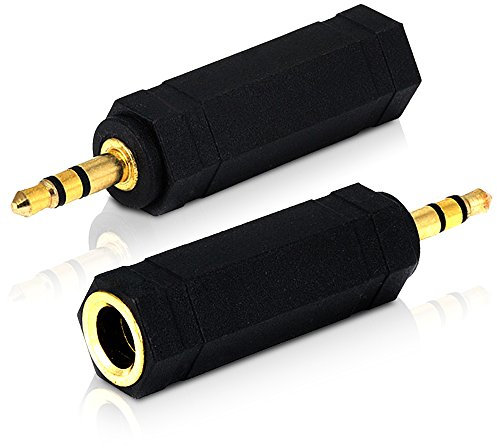 Mobi Lock 2 Pezzi Connettore 3,5 mm a Presa 6,35 mm - Adattatore Jack Audio Stereo da 1/8 a 1/4 Pollice - Collega Dispositivi con Porta da 3,5 mm a Equipaggiamenti Audio da 6,35 mm