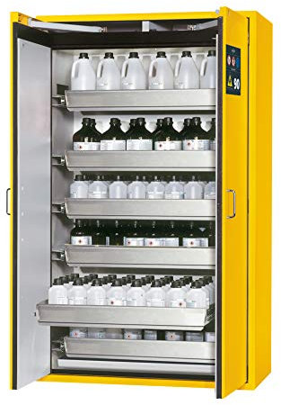 ASECOS Sicherheitsschrank S90 RAL 1004 3FB1LB1BW (St.bl.) zur Lagerung von entzündbaren Gefahrstoffen in Arbeitsräumen
