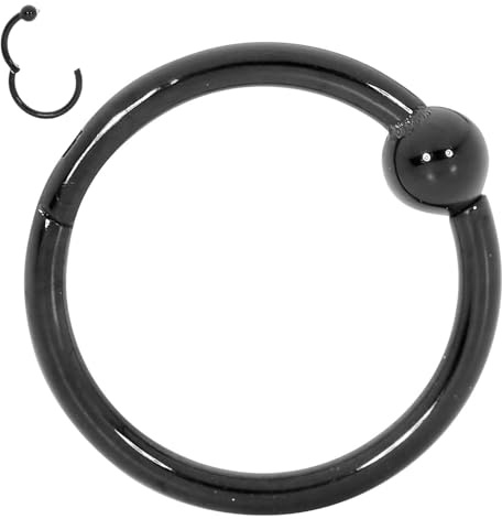 (18G 8mm) Titan BCR Kulstängning Septum Gångjärnssegment Nos Lip Ring Hoop Unisex örhängen Body Piercing Smycken