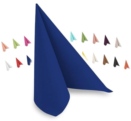 Hypafol Airlaid-Serviette blau | 50 St. | unterschiedliche Farben für jeden Anlass | 40 x 40 cm | abgestimmt auf Einrichtung & Dekoration | für Gastronomie und Zuhause