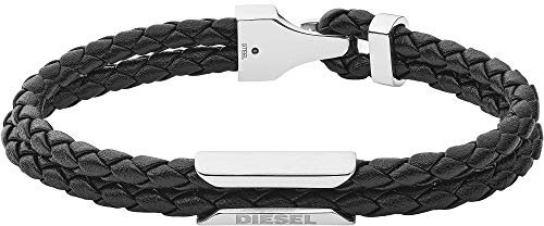 Diesel Armband Für Männer Stackables, L 18.5Cm Schwarzes Lederarmband, DX1247040