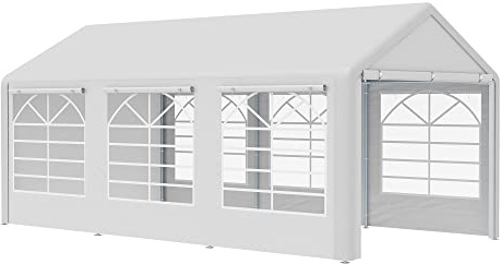 Outsunny 6 x 3(m) Garden Gazebo Marquee Party Tent Wedding Portable Garage Carport shelter Car Canopy Outdoor Heavy Duty Steel Frame Waterproof Rot Resistant