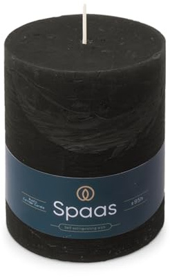 Spaas rustikt blockljus 100/130 mm 95 timmar - svart