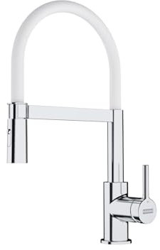 Franke 115.0626.088 Lina semi-pro - Chrome/White Tap for Kitchen Sinks with a Pull-Out spout and Spray Function semi-pro-chrome/white-115.0626