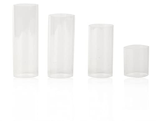 Tomotato Guitar Slide 4 Pcs Guitar Slides Transparent Glass 28mm 50mm 60mm 70mm Finger Slides for Electric & Acoustic Guitar Bass(Transparent)