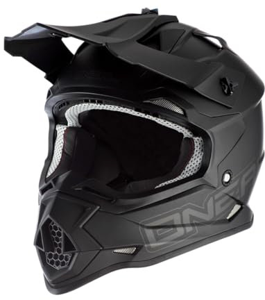 O'NEAL | Motocross-Helm | MX Enduro | ABS-Schale, Lüftungsöffnungen für optimale Kühlung | 2SRS Helmet Flat V.23 | Erwachsene | Schwarz | Größe XL (61/62 cm)