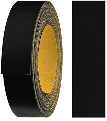 haggiy Melaminkanten-Band selbstklebend 18mm x 5m I Kantenband I Möbelkantenband I Sicherer Halt ohne Bügeln I Kantenumleimer I Furnier für Regalbretter/Holzplatten (Schwarz-glatt)