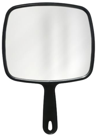 JTKREW 1 pezzi Grande specchio a mano con comoda maniglia, grande specchio portatile per barbieri, parrucchieri, studi dentistici, per tagliare i capelli e applicare il trucco