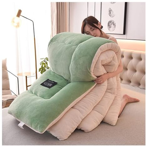 KemNet Bettdecke, Winter Flauschige Flanell Steppdecken für Duvet, Dicke Bettdecke, PlüSch Winterdecke, Daunen Warm Federbett Federdecke, Allergien Vorbeugen Warmer Lamm Samtkern,180x220cm