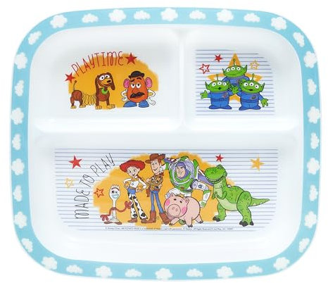 Toy Story Assiette divisée à 3 sections pour enfants – Sans BPA, durable et colorée pour les enfants de 36 mois et plus, parfaite pour des repas équilibrés