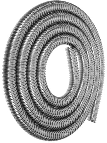 SEWACC Funda Protectora De Acero Inoxidable Mangas De Cable Roscado De Cables para Cables Exterior Alambre De Acero Protección De Cables Flexible Conduit Guardia Tubo Plata