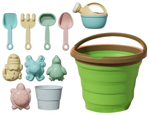 Giocattoli Di Sabbia Piccoli - Pes Di Sabbia Set | Da Spiaggia | Giocattoli Di Sabbia Da Spiaggia | Gioco Di Scavi All'aperto con Secchio Di Frutta Pieghevole per 3 Anni E Più