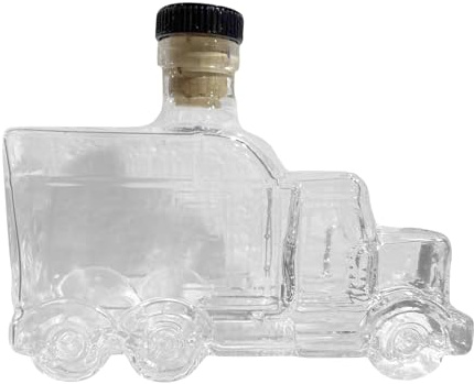 Whiskykaraff – halvlastbil bourbon-hällare, 375 ml spritbehållare med propp | nyhet alkoholdispenser för hemmabar, kök, bröllop, fest, brunch, öl och champagne värd